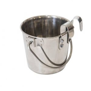 Stainless Steel Flat Sided Bucket with Riveted Hooks